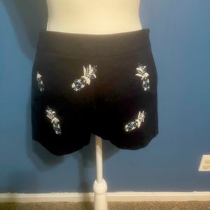 Loft navy with embroidered pineapple shorts size 0
